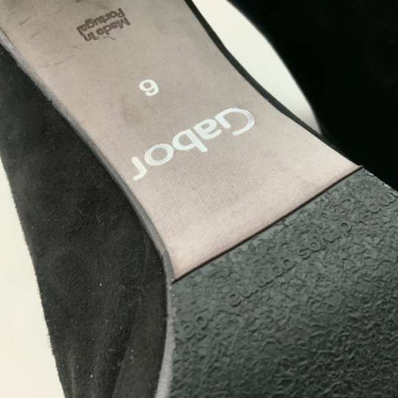 Gabor Amien Black Suede Heeled Booties Leather Slip On Ankle Boots Pumps 8.5 - Picture 9 of 12